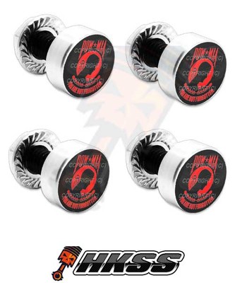 4 Silver Billet Aluminum License Plate Frame Tag Bolts - RED POW MIA B M8J