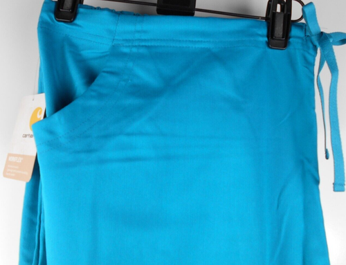 Carhartt Flare Leg Scrub Pant Women Drawstring Elastic Waist NEW 3XL TEAL - Picture 4 of 8