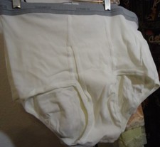NOS Vtg Hanes White 100 Cotton Briefs Tighty Whites XL 40/42 3pr Unworn W 33-42