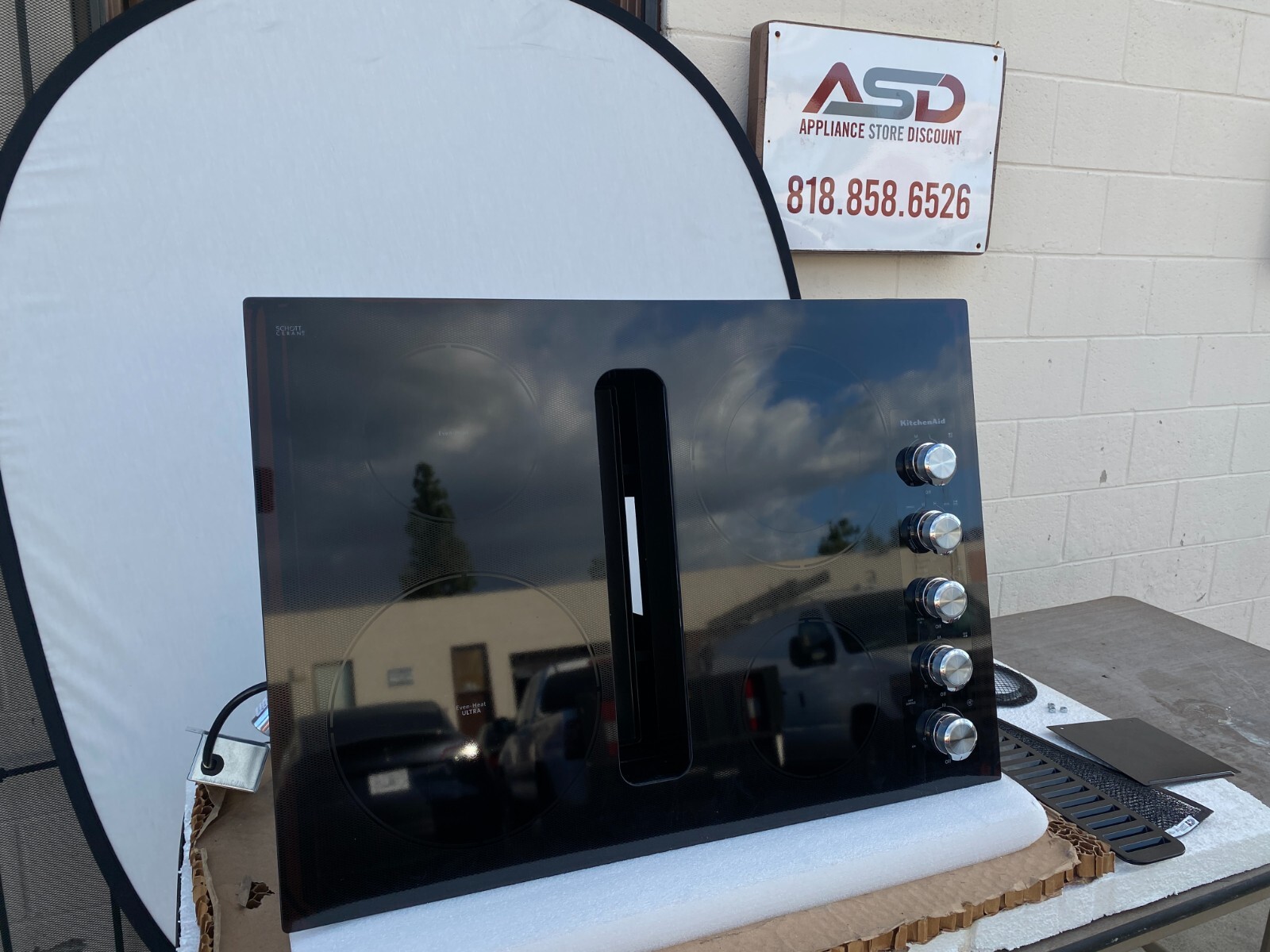 KitchenAid KCED600GBL 30 Inch Electric Downdraft Cooktop Black Ceramic