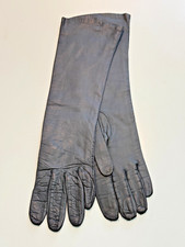 GIMBELS Vintage Full Length Gloves Genuine Kid Leather Silk Lined Size 7 Belgium