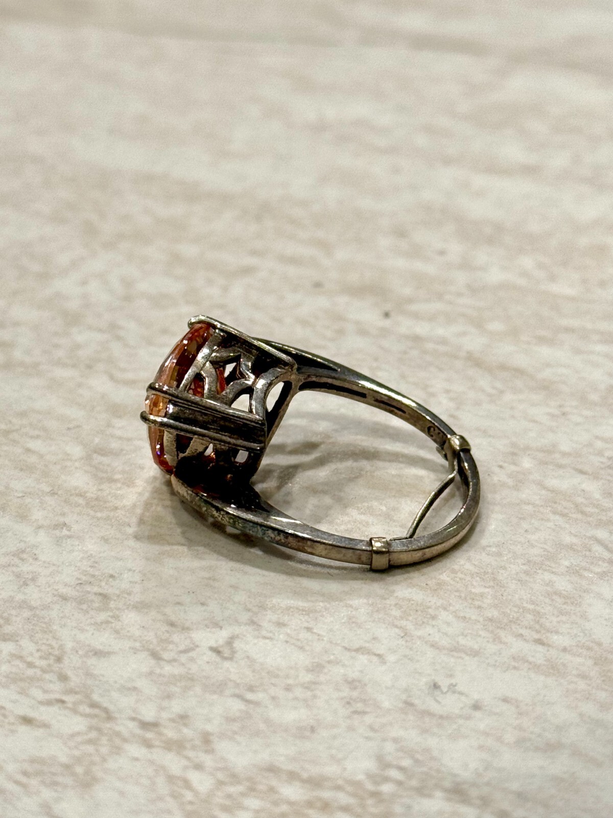 VTG Sterling Silver 925 Triangular Champagne Marc… - image 3