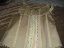 VINTAGE BODY LITEX CORSET, SIZE 34, BEIGE. SNAP FRONT AND STRAPS