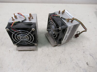 Lot of 2 Fans HP 411354-001 Hewlett Packard Heatsink with Integrated Cooling Fan
