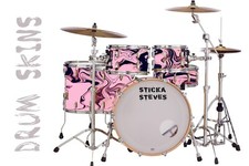 Drum Wrap Percussion Shell Cover Bass Kick Snare Tom DIY-Blueberry Swirl 715