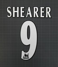 SHEARER #9 1997-2007 Player Size Premier League White Nameset Lextra
