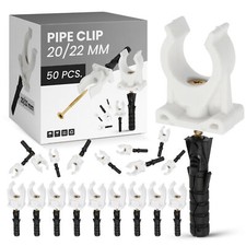 Einzelrohrhalter 20-22mm 50 St&uuml;ck Rohrclip Rohrklemme Klammer Klip Rohrschelle