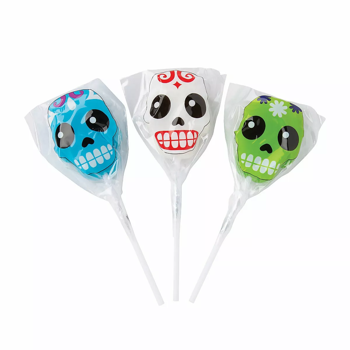 Day Of The Dead Lollipops, Halloween Candy, Party Favors, 12 Pieces