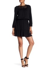 NWT Joie Nikita Little Black Mini Dress XS Ruffles Lace LBD Whimsigoth Feminine