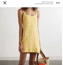 women’s size 8 reformation dress. yellow floral print. retro