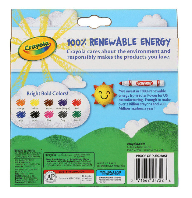 *6-Packs* Crayola Broad Line Markers 10 Classic Colors Nontoxic 58-7722