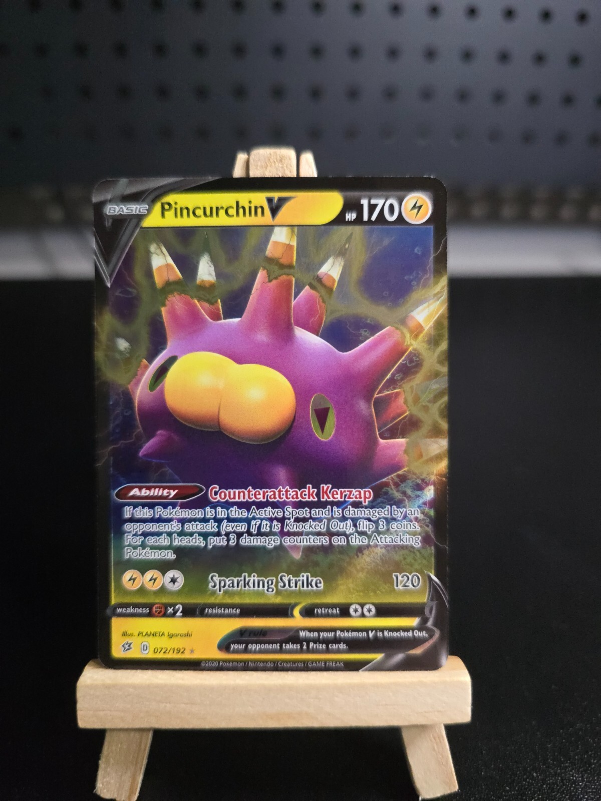 Pokemon Card Pincurchin V #72 Rebel Clash Holo English