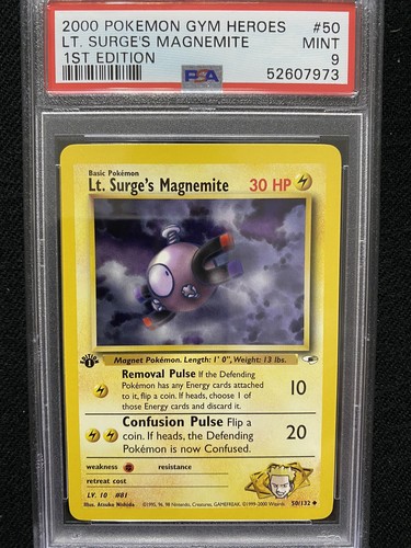 Lt. Surge's Magnemite (1st Edition) graded PSA 9 for sale on eBay