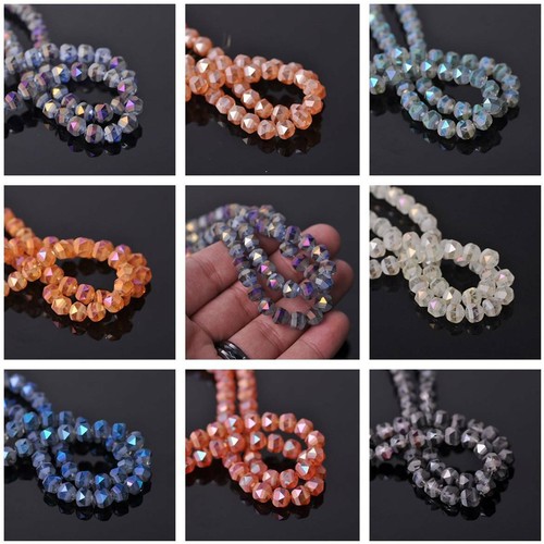 20pcs 7mm 9mm Round Matte Faceted Crystal Glass Loose Spacer Beads DIY Jewelry - Picture 5 of 13