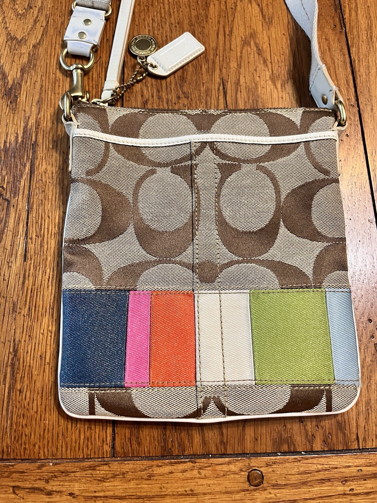 COACH PATCHWORK LEATHER & CANVAS DUFFLE HANDBAG C… - image 3