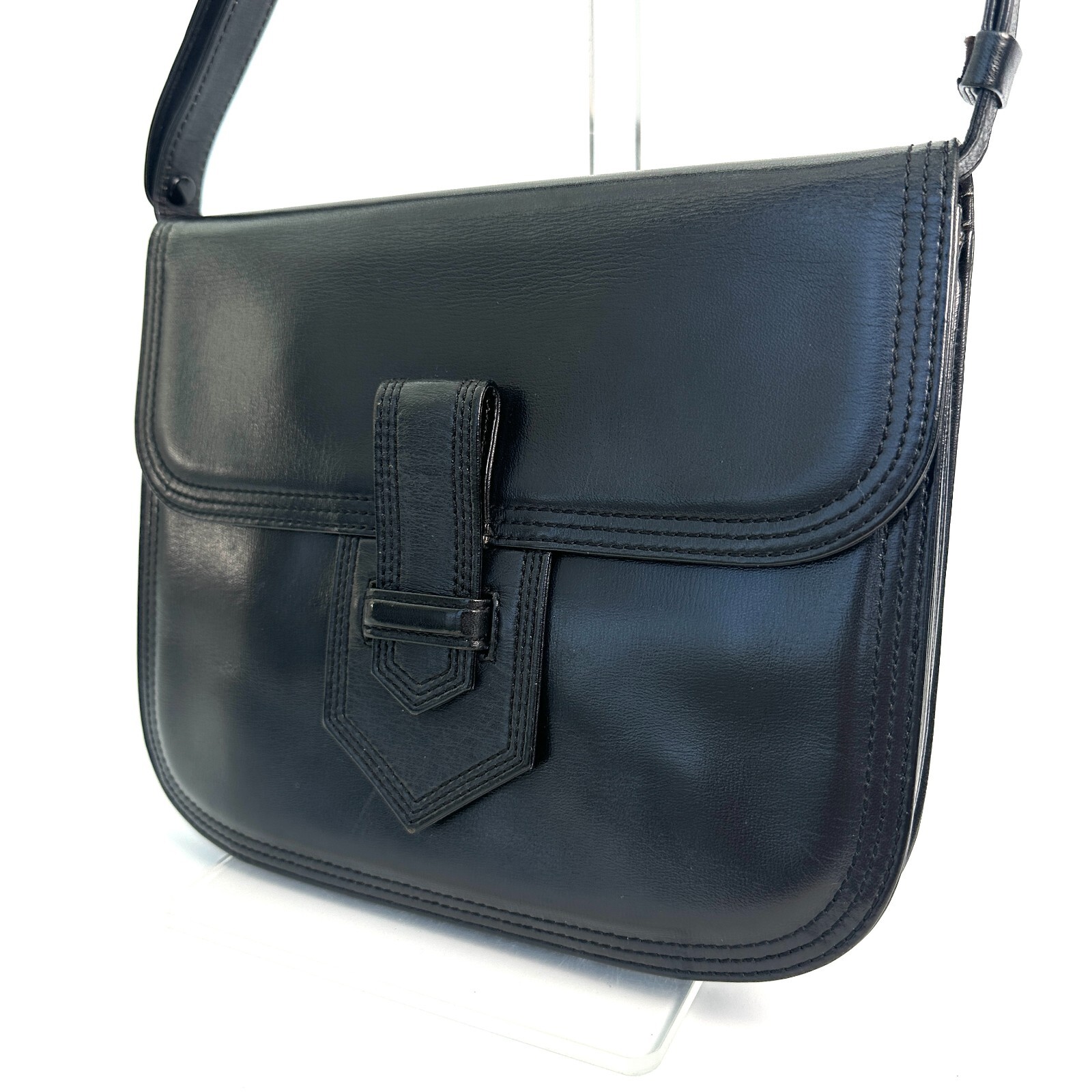 Borsa a tracolla YSL Saint Laurent in pelle nera autentica dal Giappone 0049