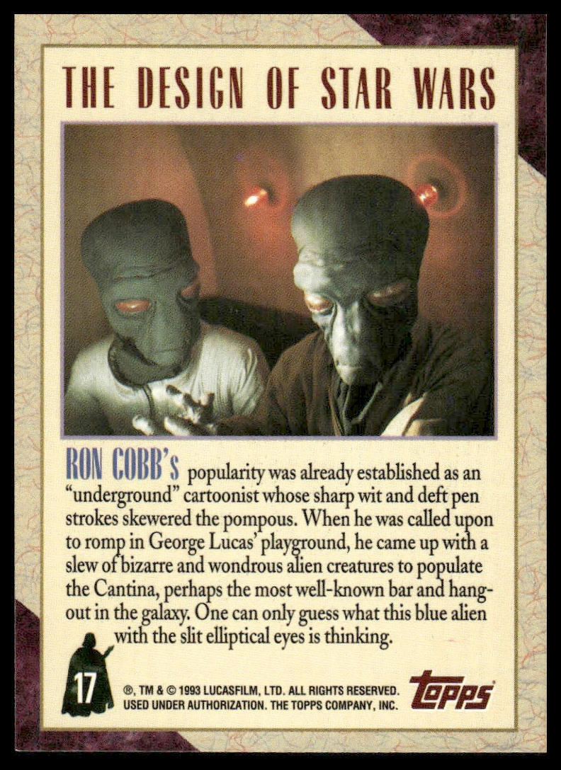 Cantina Alien Ron Cobb Concept Art 1993 Topps Star Wars Galaxy #17