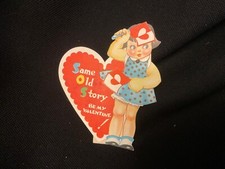 Vintage Darling Girl Signaling for a Valentine Card c. 1930s Carrington