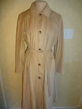 Womens Vintage Coat Faux Suede L XL 20 Charles Weinstein CWC Brown Lined Pockets
