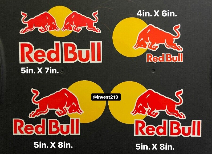 (4) RED BULL ATHLETE STICKERS VINYL DIECUT DECALS SNOW SKATE