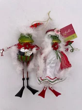 D56-Patience Brewster, Krinkles *Glass Frog Orn., Set of Two* 36078