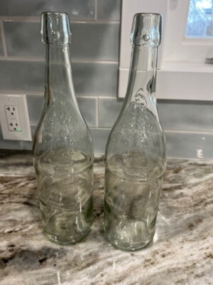 Limonade de Citron France Clear Glass Bottles Set Of 2