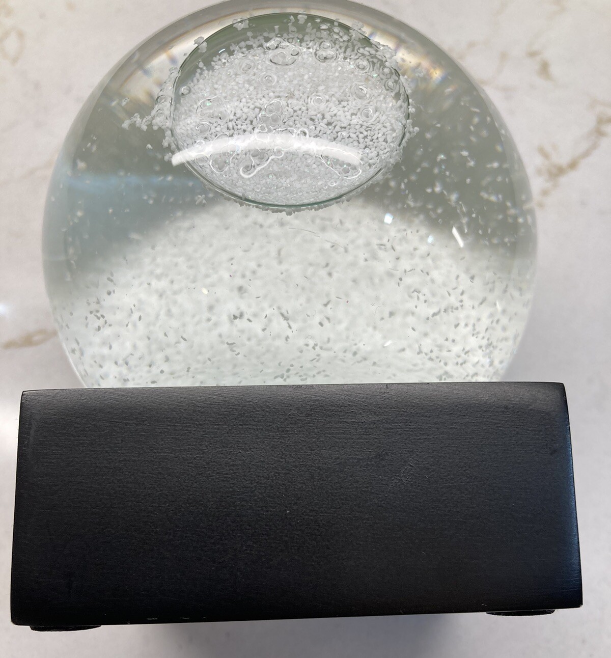 Snow Globe by CoolSnowGlobes “Snowball All Snow” All Year Snowstorm  Black Base