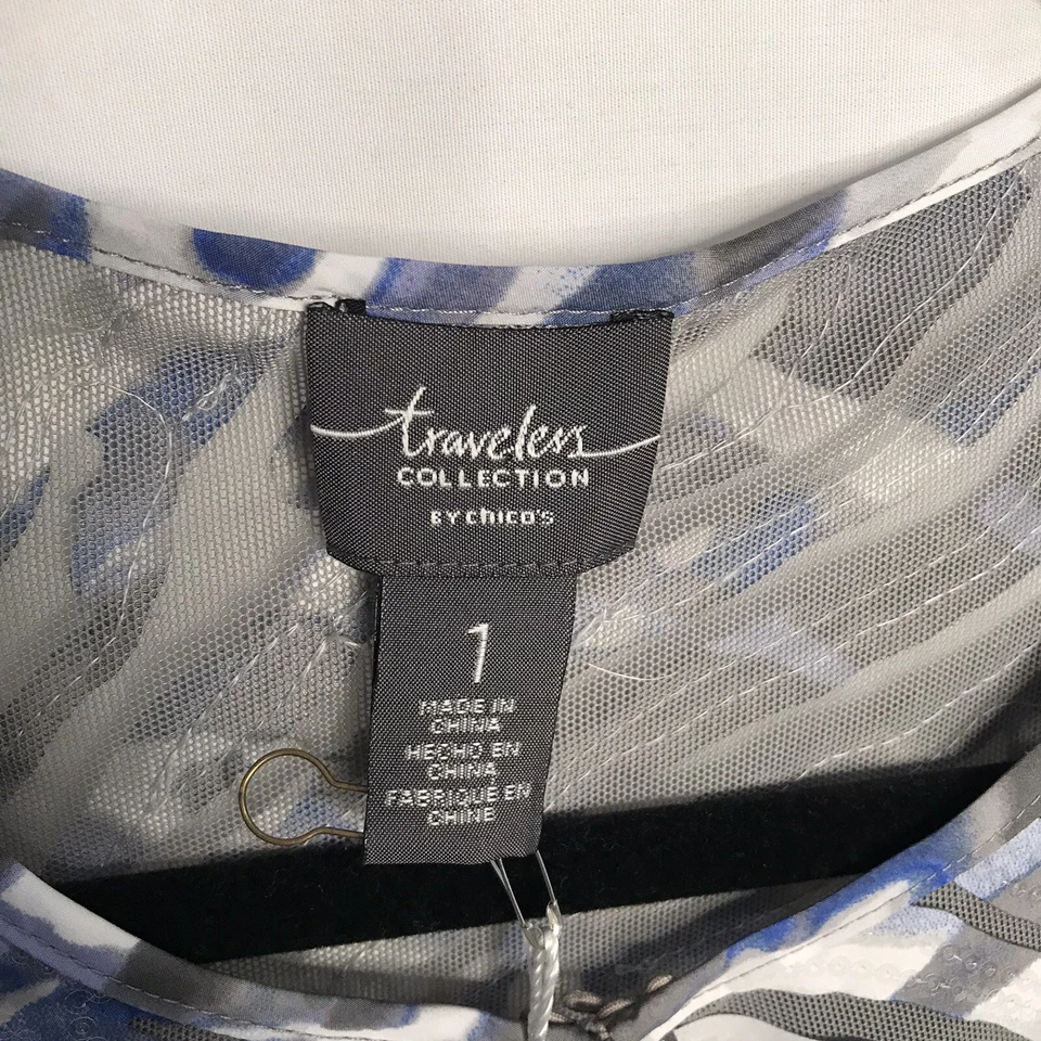 Chaqueta con apliques de acuarela Chico’s Travelers Collection talla 1 mediana $149 Tex nueva con etiquetas Foto 4 de 4