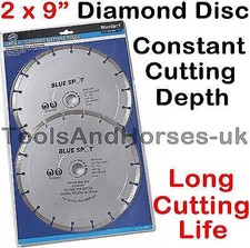 2x 9" Inch 230mm Diamond Cutting Disc 9" Diamond Cutting Disc For Angle Grinder