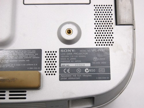 Proyector de datos LCD Sony VPL-PX31 1280x1024 2800 lúmenes XGA 1080i *LEER* - Imagen 6 de 7