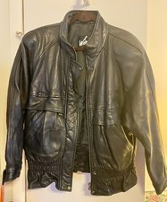 ladies black leather jacket vintage