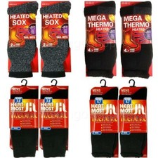 New 2 PK Mens Winter Heated Heat Warm Boot Heavy Duty Thermal Socks Size 10-13