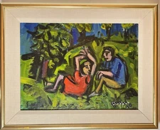 Ben Benn (1884-1983) “In Central Park” 1968  Abstract Expressionism Modernist