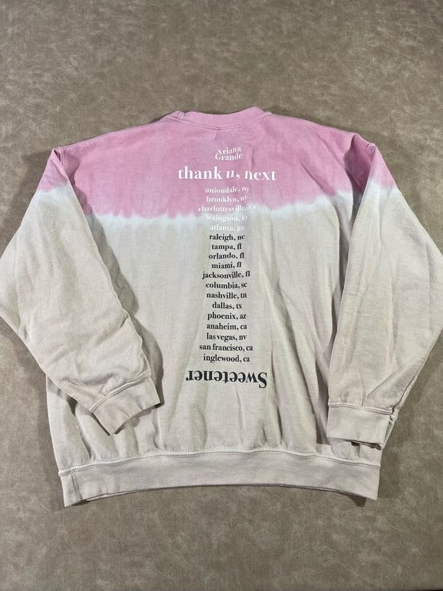 Ariana Grande Sweetener Thank U Next Split Tour Crewneck Ariana Grande Sweetener Thank U Next Split Tour Crewneck