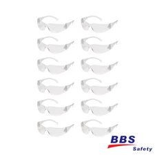 12 Pack Pair Protective Safety Glasses Clear Lens Eyewear Anti Scratch Work UV