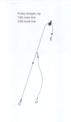 X Sea fishing pulley dropper cod rig made in 1/0 circle hook's