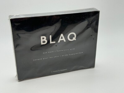 BLAQ Eye Mask Hyaluronic Acid De-puff Detox Activated Charcoal 5 masks New