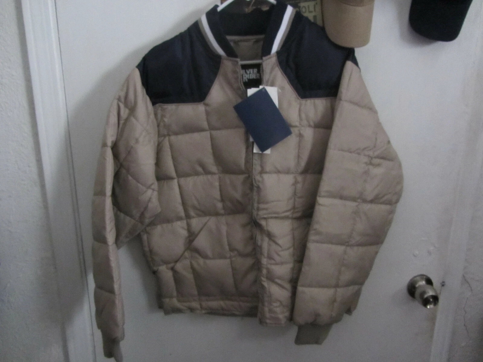 Silver Rider Men's Down Western Jacket Stone/Navy  Size MM