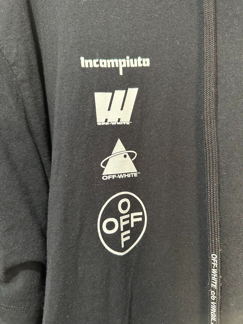 OFF-WHITE 19AW DIAG MARIANA DOUBLE TEE HOODIE PRINT T-SHIRT