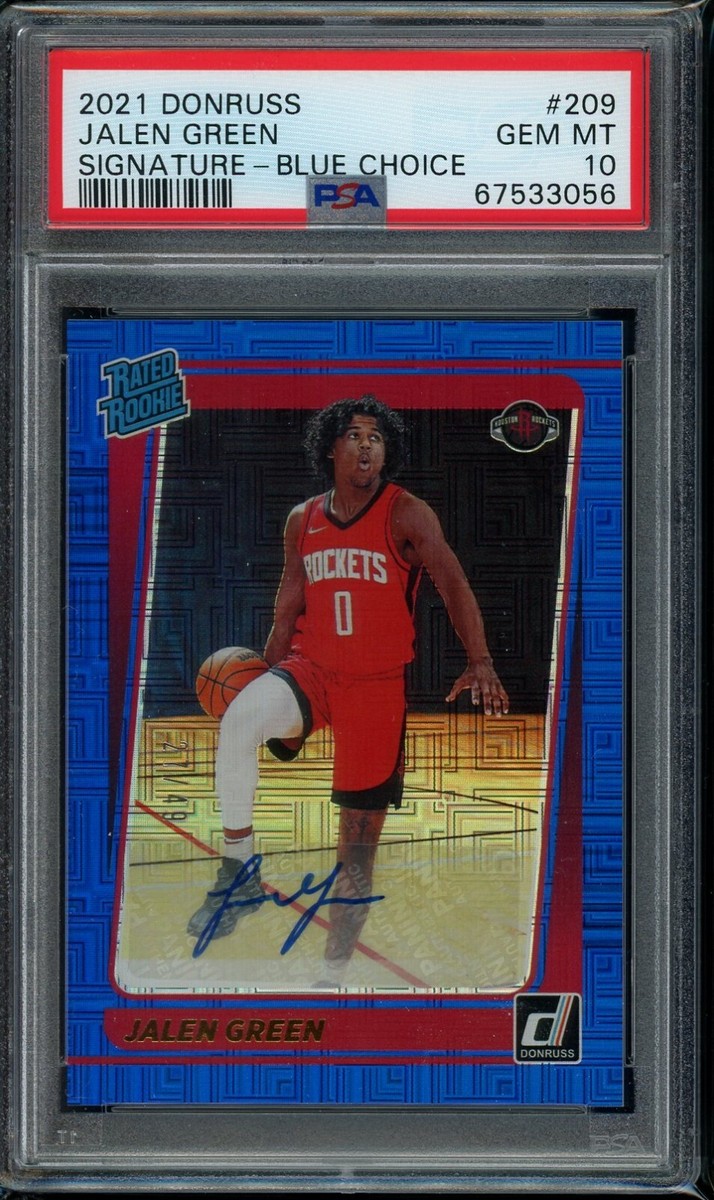 2021 Panini Donruss Jalen Green #209 Blue Choice Auto Rookie RC