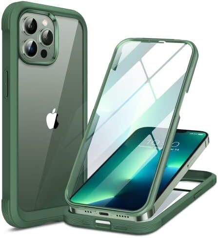 Glass Case Compatible with iPhone 13 Pro Max Case 6.7 inch, [Glass Screen Protec