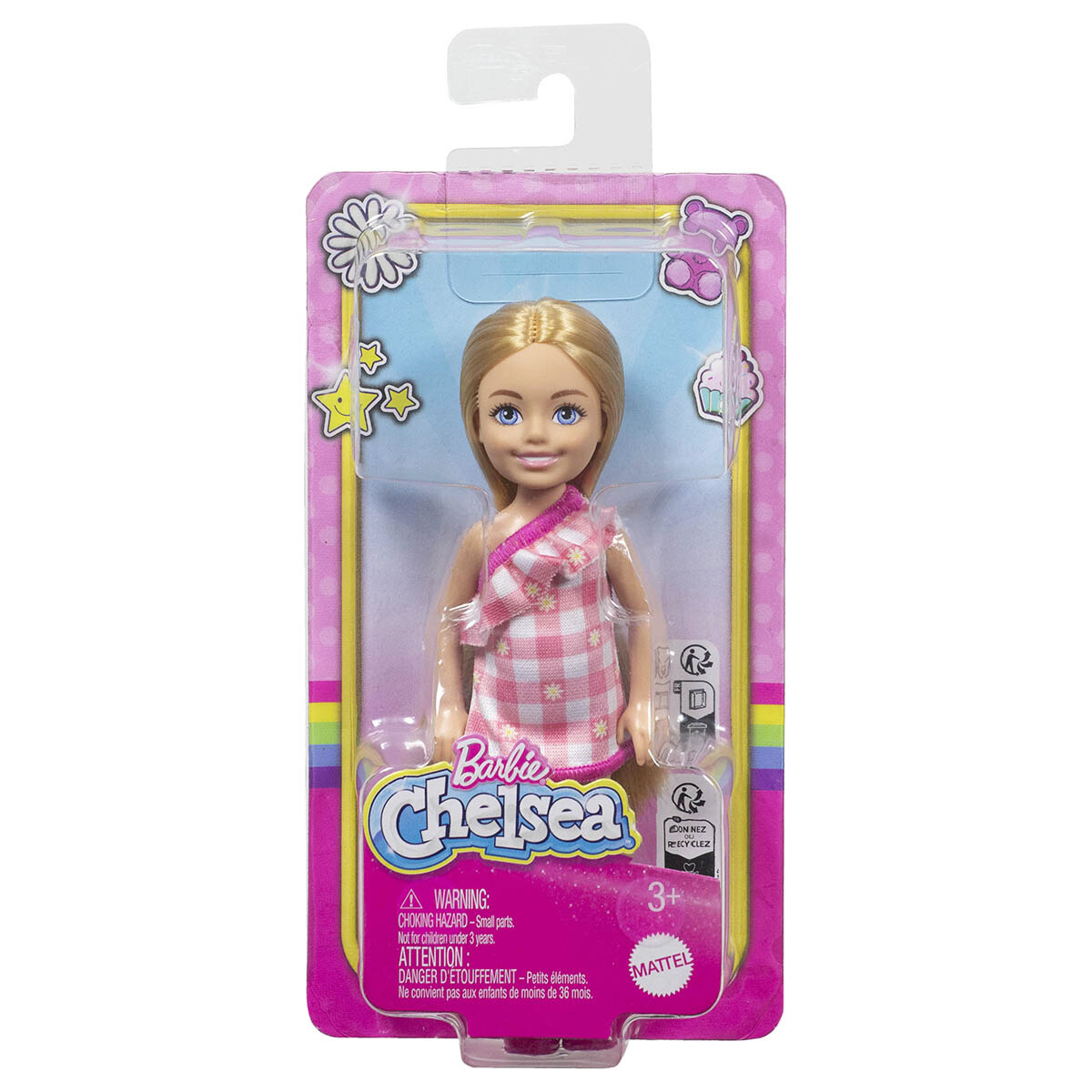 Barbie Chelsea Mini Doll Playset With Removable Checked Dress Kids Toys Ages 3+