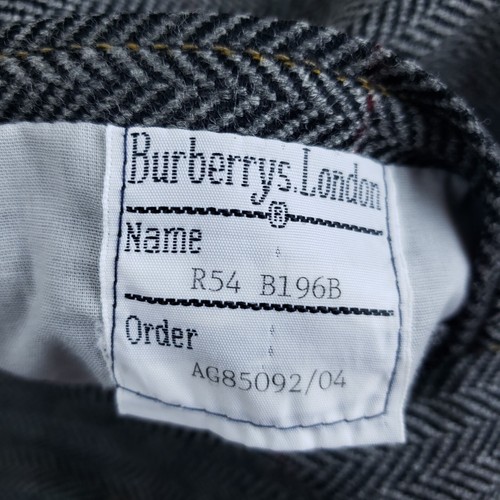 Burberry Blazer Mens 42R Gray Herringbone Plaid Wool Suit Jacket Sport Coat - Picture 15 of 15