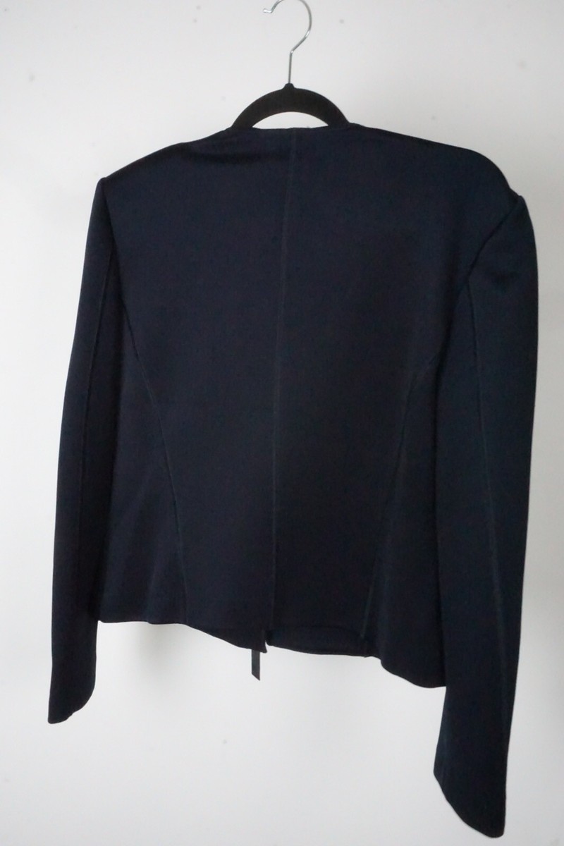 Giorgio Armani Full Zip Up Navy Blue Viscose Blend Jacket
