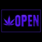 220093 Open Marijuana Hemp Weed Display LED Light Neon Sign