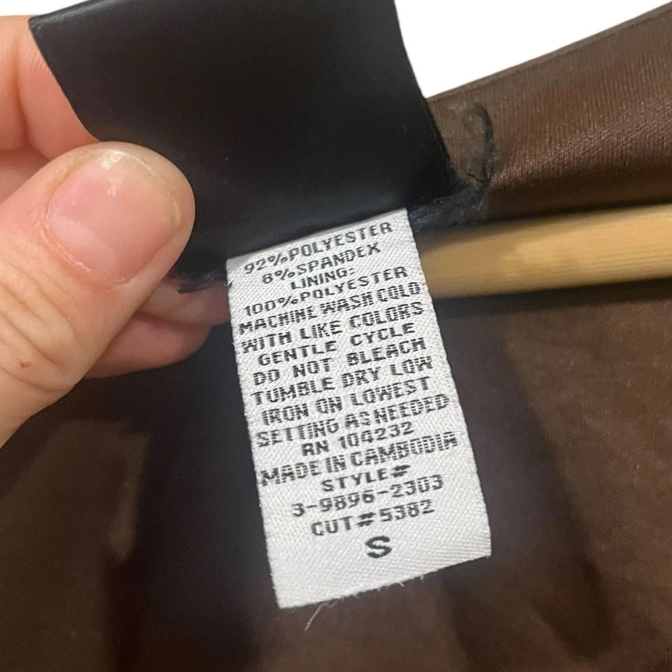 Blusa J.T.B Pequeña Muñeca Bebé Y2K Marrón y Naranja Mujer Imitación Envoltura Vintage Foto 4 de 4