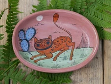 Dish Nagual Shapeshifter Cactus Clay Ornament Handmade Medrano Mexican Folk Art