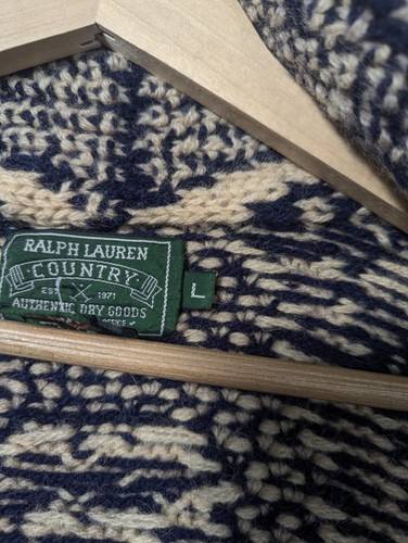 Ralph Lauren Country Hand Knit Cardigan Womens Large Aztec Southwestern Wool - Picture 8 of 18