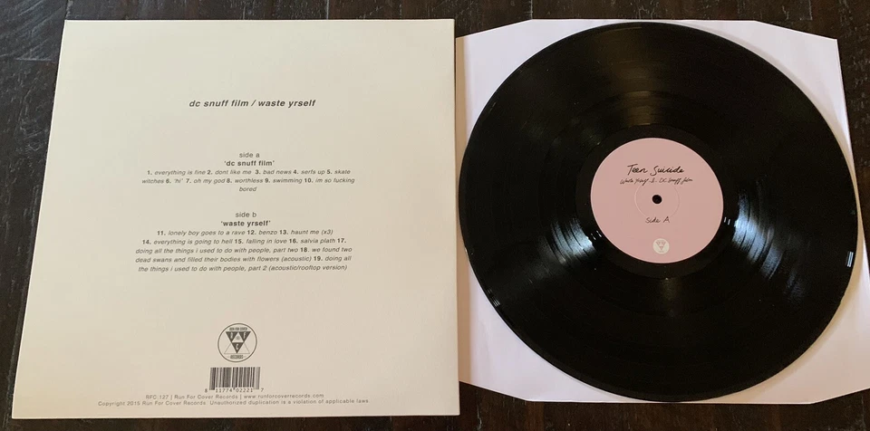 TEEN SUICIDE DC Snuff Film / Waste Yrself LP Vinyl 1st Press-Salvia Palth Duster - Image 3 of 4