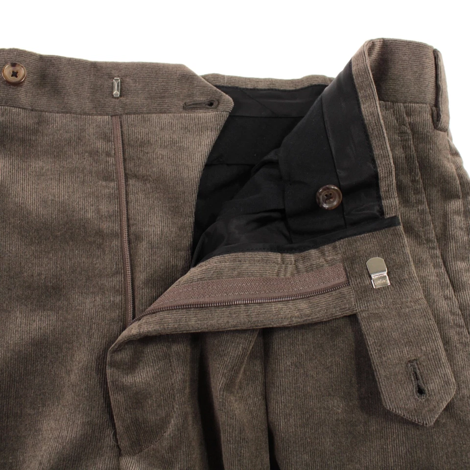 Pantalones chinos/informales Belvest nuevos con etiquetas talla 50 34 mezcla de algodón marrón liso EE. UU. Foto 3 de 4